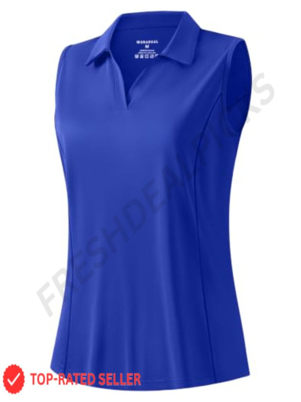 Women's Sleeveless Golf Polo Shirt UPF 50+ Moisture Wicking V-Neck Active Top
